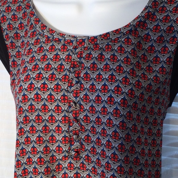 The Limited Print Button Cap Sleeve Blouse Sz M - Picture 3 of 11